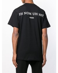 T-shirt à col rond imprimé noir et blanc Ih Nom Uh Nit