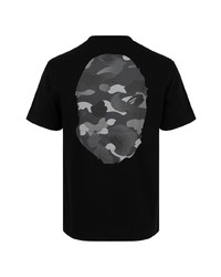 T-shirt à col rond imprimé noir et blanc A Bathing Ape