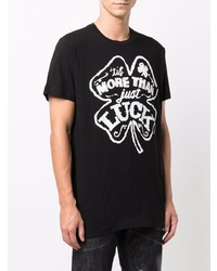 T-shirt à col rond imprimé noir et blanc DSQUARED2