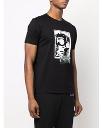 T-shirt à col rond imprimé noir et blanc Emporio Armani