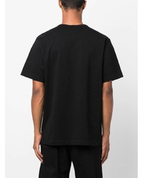 T-shirt à col rond imprimé noir et blanc Helmut Lang