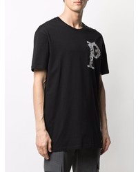 T-shirt à col rond imprimé noir et blanc Philipp Plein