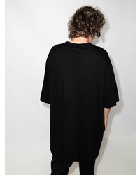 T-shirt à col rond imprimé noir et blanc Yohji Yamamoto