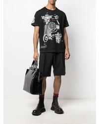 T-shirt à col rond imprimé noir et blanc Givenchy