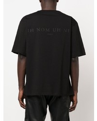 T-shirt à col rond imprimé noir et blanc Ih Nom Uh Nit