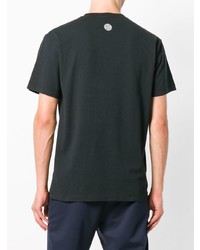 T-shirt à col rond imprimé noir et blanc Stone Island