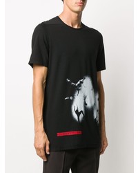 T-shirt à col rond imprimé noir et blanc Rick Owens DRKSHDW