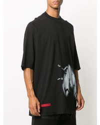 T-shirt à col rond imprimé noir et blanc Rick Owens DRKSHDW