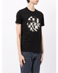 T-shirt à col rond imprimé noir et blanc PS Paul Smith