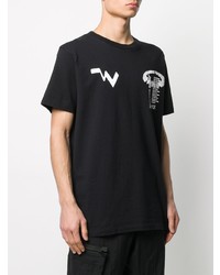 T-shirt à col rond imprimé noir et blanc Off-White