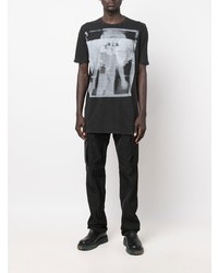 T-shirt à col rond imprimé noir et blanc 11 By Boris Bidjan Saberi