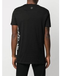 T-shirt à col rond imprimé noir et blanc Philipp Plein