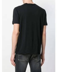 T-shirt à col rond imprimé noir et blanc Emporio Armani