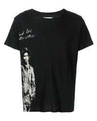 T-shirt à col rond imprimé noir et blanc Greg Lauren