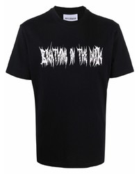 T-shirt à col rond imprimé noir et blanc Han Kjobenhavn