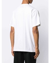 T-shirt à col rond imprimé noir et blanc Marni