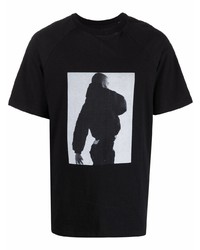 T-shirt à col rond imprimé noir et blanc Heliot Emil