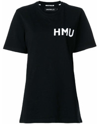 T-shirt à col rond imprimé noir et blanc House of Holland