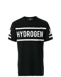 T-shirt à col rond imprimé noir et blanc Hydrogen