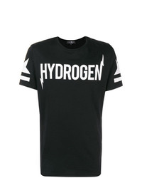 T-shirt à col rond imprimé noir et blanc Hydrogen