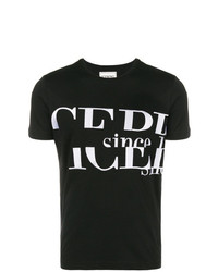 T-shirt à col rond imprimé noir et blanc Iceberg