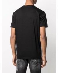 T-shirt à col rond imprimé noir et blanc DSQUARED2