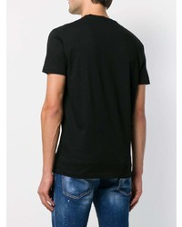 T-shirt à col rond imprimé noir et blanc DSQUARED2