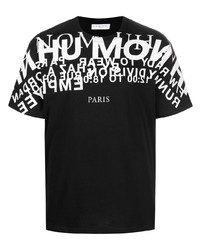 T-shirt à col rond imprimé noir et blanc Ih Nom Uh Nit