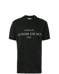 T-shirt à col rond imprimé noir et blanc Ih Nom Uh Nit
