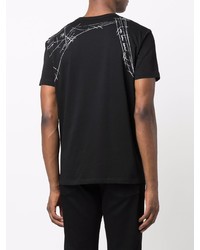 T-shirt à col rond imprimé noir et blanc Alexander McQueen