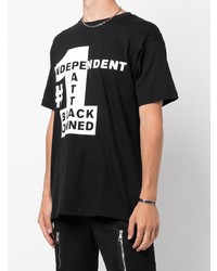 T-shirt à col rond imprimé noir et blanc PATTA