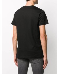 T-shirt à col rond imprimé noir et blanc Diesel