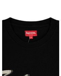 T-shirt à col rond imprimé noir et blanc Supreme