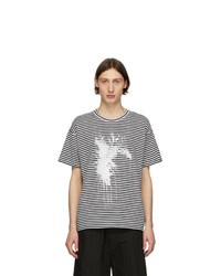 T-shirt à col rond imprimé noir et blanc Isabel Benenato