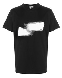 T-shirt à col rond imprimé noir et blanc Isabel Marant