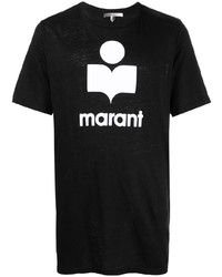 T-shirt à col rond imprimé noir et blanc Isabel Marant