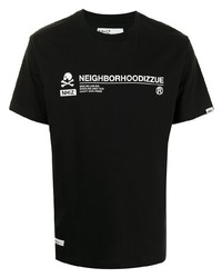 T-shirt à col rond imprimé noir et blanc Izzue
