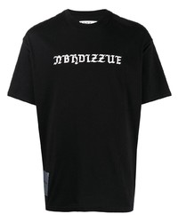 T-shirt à col rond imprimé noir et blanc Izzue