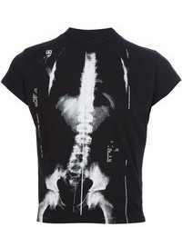T-shirt à col rond imprimé noir et blanc Jean Paul Gaultier