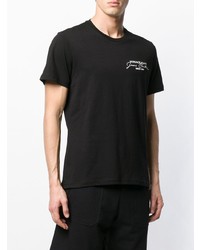 T-shirt à col rond imprimé noir et blanc Versace Jeans