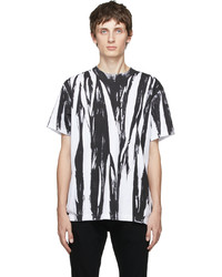 T-shirt à col rond imprimé noir et blanc Johnlawrencesullivan