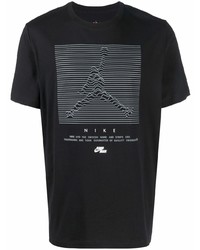 T-shirt à col rond imprimé noir et blanc Jordan