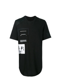 T-shirt à col rond imprimé noir et blanc Julius