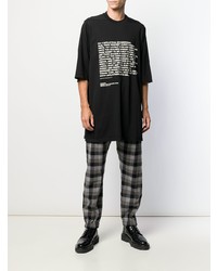 T-shirt à col rond imprimé noir et blanc Rick Owens DRKSHDW