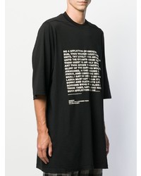 T-shirt à col rond imprimé noir et blanc Rick Owens DRKSHDW