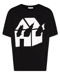 T-shirt à col rond imprimé noir et blanc JW Anderson