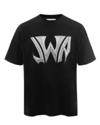 T-shirt à col rond imprimé noir et blanc JW Anderson