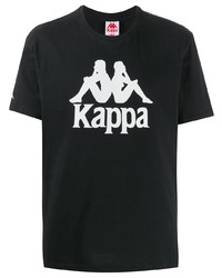 T-shirt à col rond imprimé noir et blanc Kappa