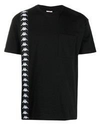 T-shirt à col rond imprimé noir et blanc Kappa