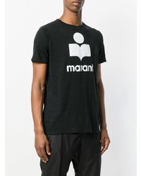 T-shirt à col rond imprimé noir et blanc Isabel Marant